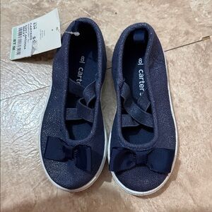 Carter's Sparkly Navy Dress Shoes with Bow